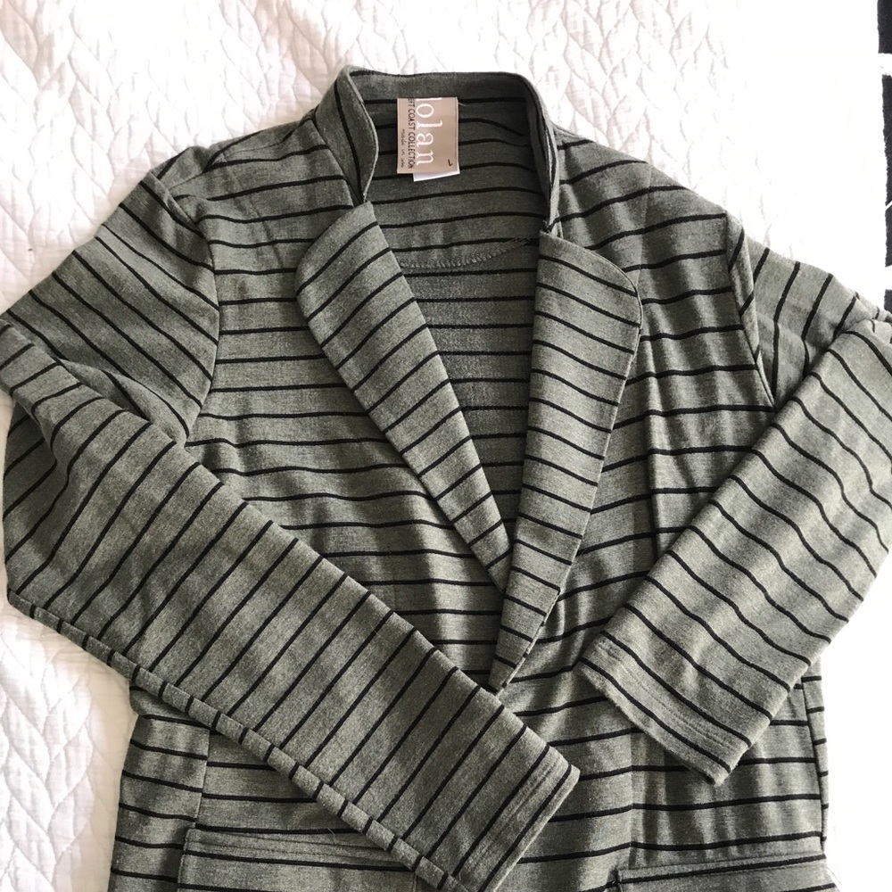 Olive green black blazer by Anthropologie (Dolan)